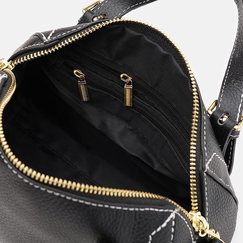 Женская сумка из натуральной зернистой кожи Borsa Leather 94665 чёрного цвета фото №5 Женская сумка из натуральной зернистой кожи Borsa Leather 94665 чёрного цвета modnotak фото №5