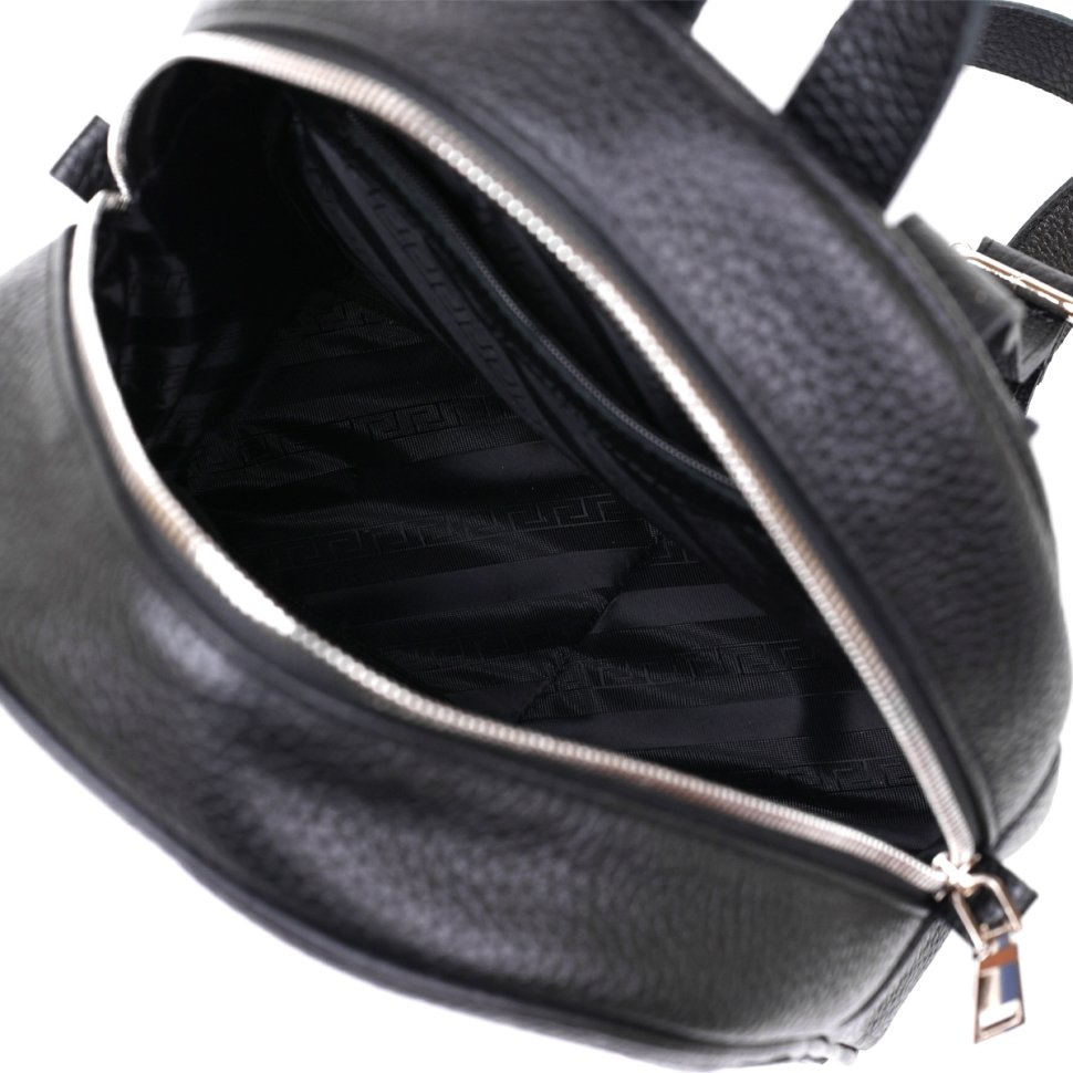 Средний женский рюкзак из натуральной кожи черного цвета Shvigel (16302)