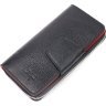 Місткий жіночий гаманець чорно-червоного кольору з натуральної шкіри KARYA (2421151) - 1