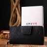 Місткий жіночий гаманець чорно-червоного кольору з натуральної шкіри KARYA (2421151) - 9