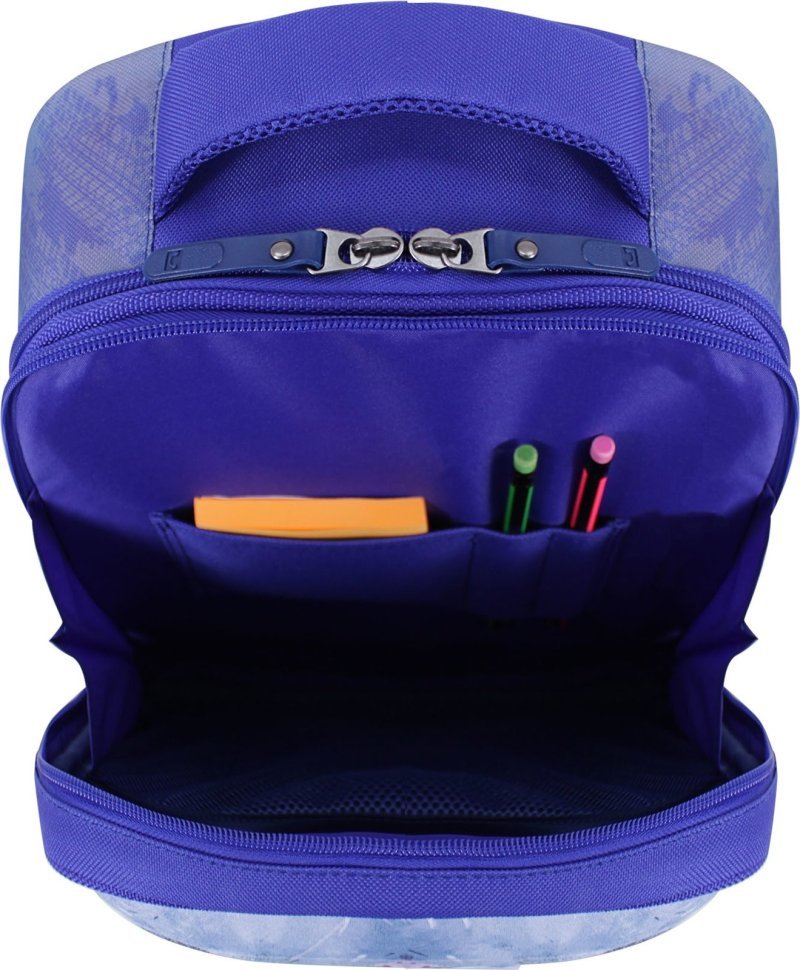 Шкільний рюкзак для хлопчиків із якісного синього текстилю з принтом Bagland (55365)