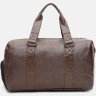 Мужская дорожная сумка коричневого цвета из кожзама с ручками Monsen (21404) - 4
