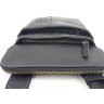Наплечная мужская сумка из винтажной кожи черного цвета VATTO (11707) - 6