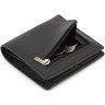Черный кожаный кошелек небольшого размера на магнитах ST Leather 1767265 - 4