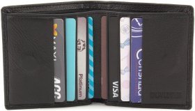 Чорний шкіряний гаманець невеликого розміру на магнітах ST Leather 1767265