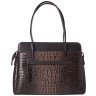 Каркасная кожаная женская сумка с фактурной под крокодила Desisan 107365 коричневая фото №4 Каркасная кожаная женская сумка с фактурной под крокодила Desisan 107365 коричневая modnotak фото - 4