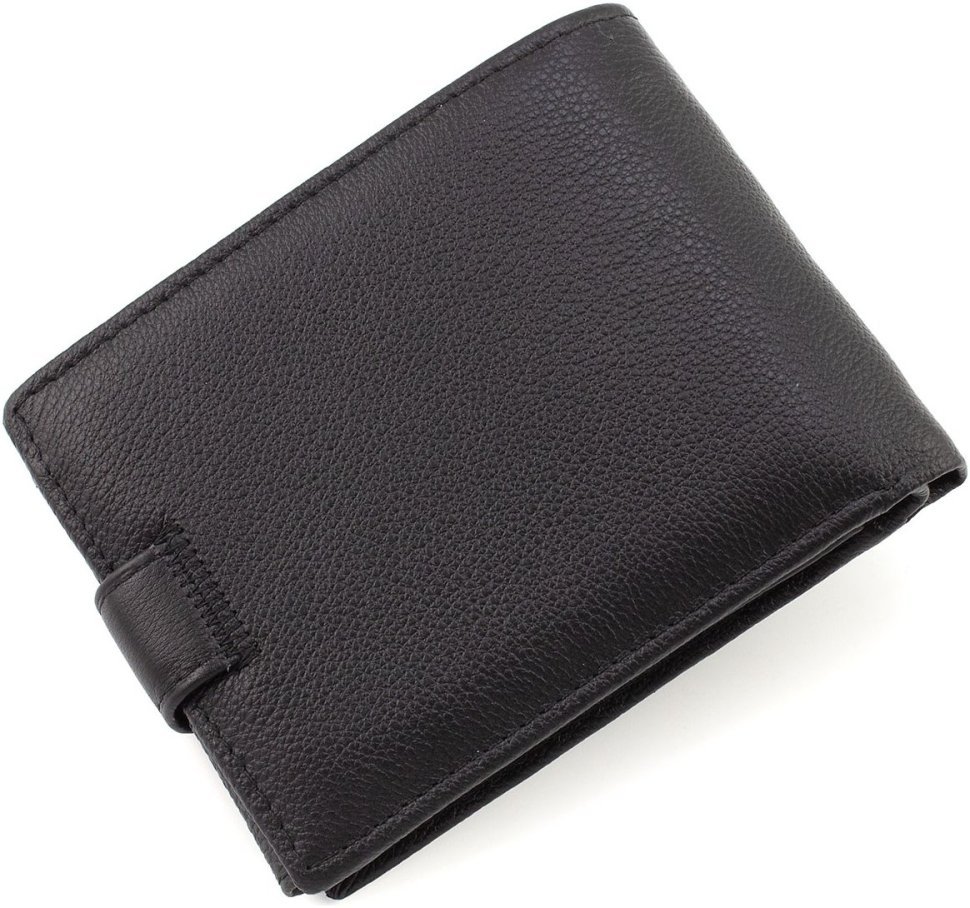Чоловічий шкіряний гаманець чорного кольору під документи ST Leather 1767365