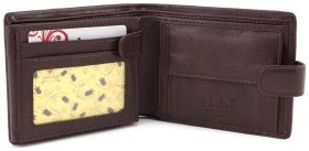 Коричневое мужское портмоне на застежке Tailian (16365)