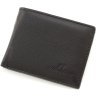 Миниатюрное мужское портмоне из натуральной кожи черного цвета с зажимом для купюр ST Leather 1767465 - 1