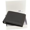 Мініатюрне чоловіче портмоне з натуральної шкіри чорного кольору із затискачем для купюр ST Leather 1767465 - 9
