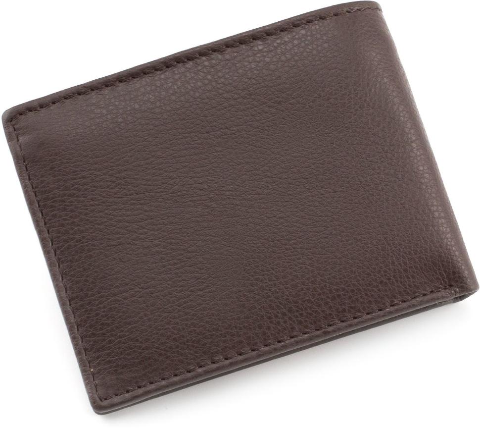 Чоловічий гаманець коричневого кольору на магніті ST Leather (16529)