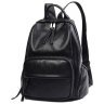 Жіночий міський рюкзак з фактурної шкіри чорного кольору Olivia Leather 77565 - 5