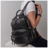 Жіночий міський рюкзак з фактурної шкіри чорного кольору Olivia Leather 77565 - 11