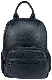 Жіночий міський рюкзак з фактурної шкіри чорного кольору Olivia Leather 77565