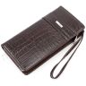 Коричневий гаманець-клатч з тисненням KARYA (1136-57) - 3