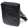 Кожаная мужская сумка планшет через плечо с 2-мя отделениями на молнии Shvigel черная 108365 modnotak фото - 1