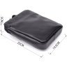 Кожаная мужская сумка планшет через плечо с 2-мя отделениями на молнии Shvigel черная 108365 modnotak фото - 3