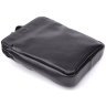 Кожаная мужская сумка планшет через плечо с 2-мя отделениями на молнии Shvigel черная 108365 modnotak фото - 7