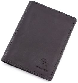 Кожаная обложка для паспорта и документов на автомобиль черного цвета Grande Pelle (13067)