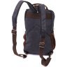 Черный текстильный рюкзак-слинг большого размера на две молнии Vintage 2422168 - 2