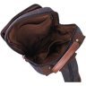 Черный текстильный рюкзак-слинг большого размера на две молнии Vintage 2422168 - 4