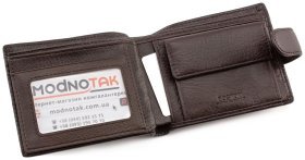 Кожаный мужской кошелек на кнопке BOSTON (16706)