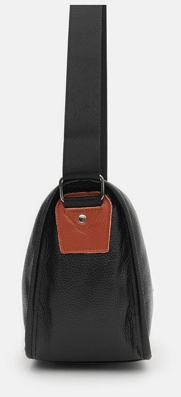 Женская вместительная сумка из натуральной кожи через плечо Borsa Leather 98565 черного цвета modnotak фото №4