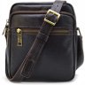 Темно-коричневая компактная мужская сумка-планшет из кожи флотар TARWA (21672) - 3