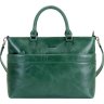 Зелена жіноча сумка з натуральної шкіри з відділенням під ноутбук Issa Hara Тіна (27028) - 1