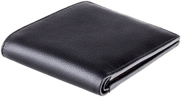 Тонкий чоловічий гаманець із натуральної високоякісної шкіри чорного кольору з RFID - Visconti Sword 69065