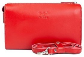 Женская сумка-клатч из гладкой кожи красного цвета BlankNote 79065