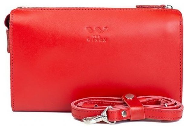 Жіноча сумка-клатч із гладкої шкіри червоного кольору BlankNote 79065