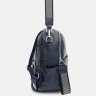 Шкіряний жіночий рюкзак-сумка синього кольору Keizer (59165) - 4