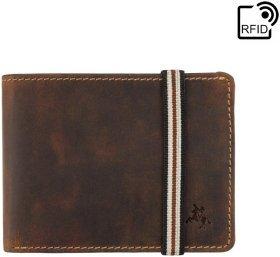 Чоловіче портмоне з вінтажної шкіри коричневого кольору на резинці Visconti Segesta 69165