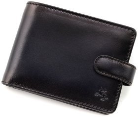 Горизонтальний чоловічий гаманець із натуральної шкіри синього кольору з фіксацією на кнопку Visconti Henry 69265