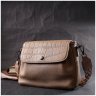Плечова жіноча сумка-кроссбоді з натуральної шкіри бежевого кольору Vintage 2422329 - 9