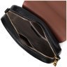 Маленька жіноча сумка з натуральної шкіри чорного кольору на плече Vintage 2422429 - 5