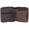 Мужское портмоне из винтажной кожи темно-коричневого цвета на молнии Visconti Bullet 70666 - 3