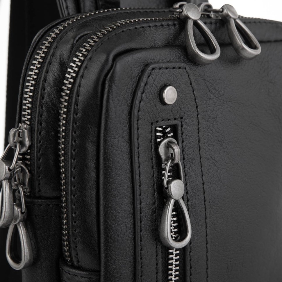 Стильная мужская сумка рюкзак из натуральной кожи Tiding Bag 90766 Черная фото №4 Стильная мужская сумка рюкзак из натуральной кожи Tiding Bag 90766 Черная modnotak фото №4