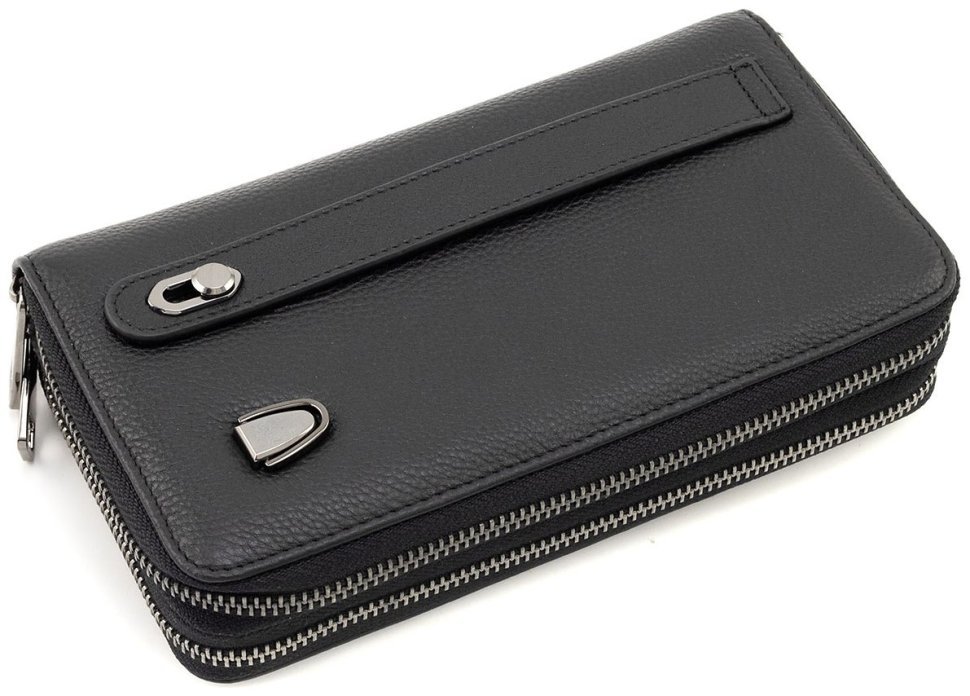 Чоловічий шкіряний клатч на дві блискавки Marco Coverna 90866 чорного кольору modnotak фото №6