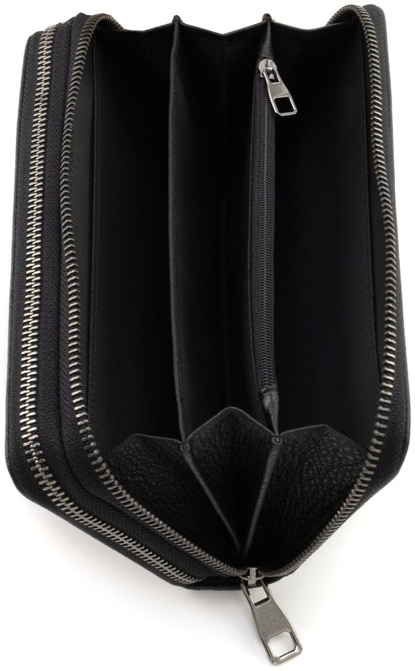 Чоловічий шкіряний клатч на дві блискавки Marco Coverna 90866 чорного кольору modnotak фото №2