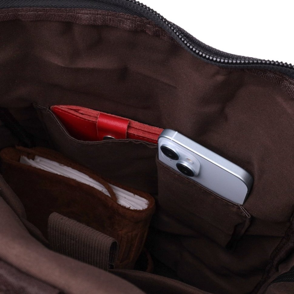 Текстильный большой сумка рюкзак 2 в 1 Vintage Style 90966 черный modnotak фото №6