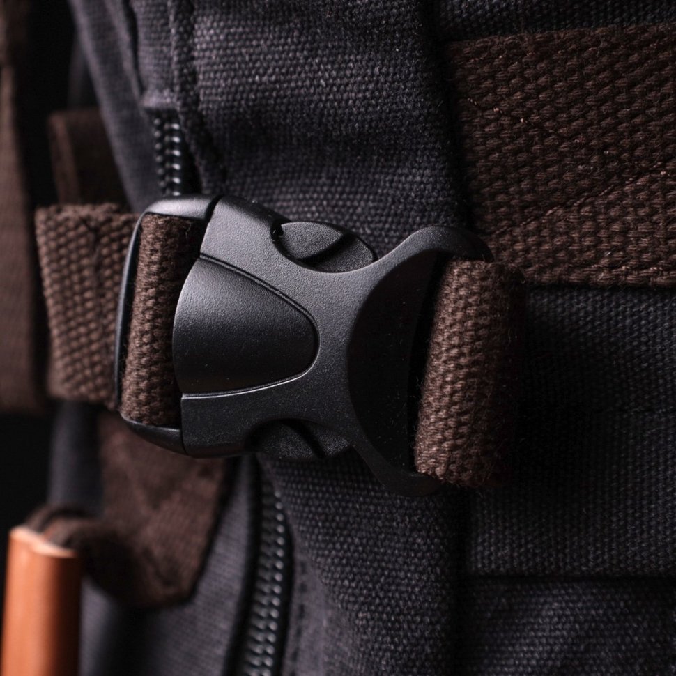 Текстильный большой сумка рюкзак 2 в 1 Vintage Style 90966 черный modnotak фото №9