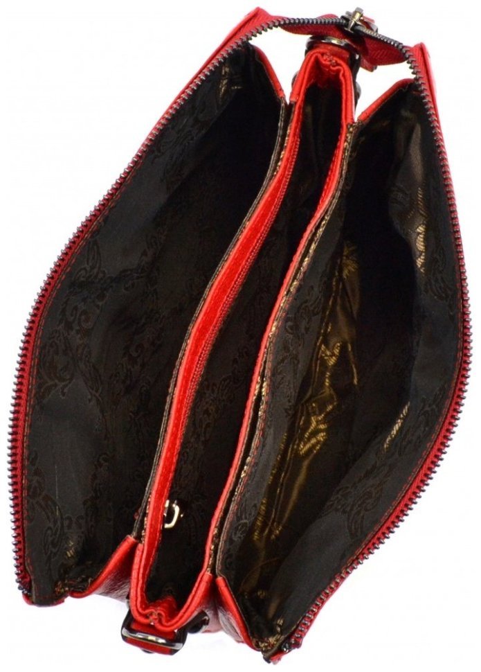 Яркая женская сумка из качественной зернистой кожи красного цвета Desisan 81266 modnotak фото №4