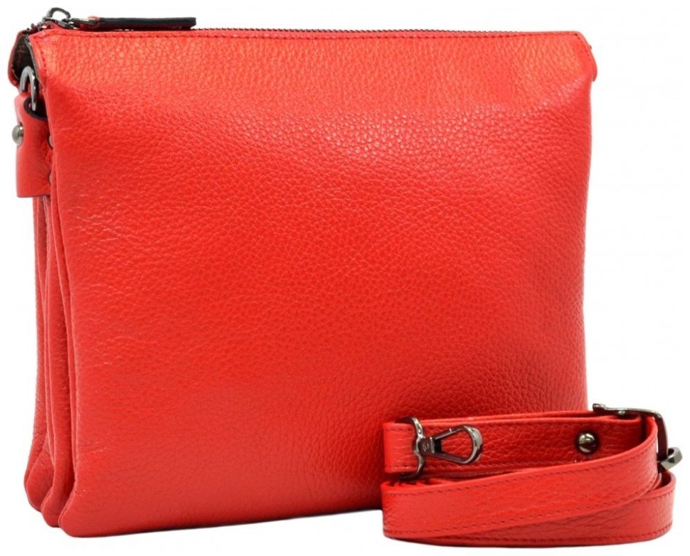 Яркая женская сумка из качественной зернистой кожи красного цвета Desisan 81266 modnotak фото №5