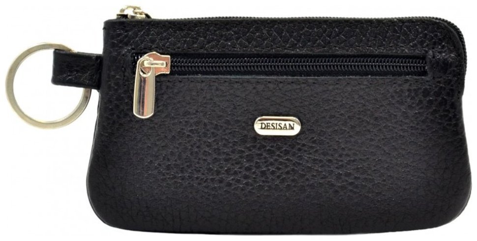 Черная ключница из фактурной кожи на молниевой застежке Desisan 81366 modnotak фото №1