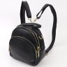 Маленька жіноча сумка-рюкзак із якісної шкіри чорного кольору Vintage (20690) - 1