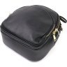 Маленька жіноча сумка-рюкзак із якісної шкіри чорного кольору Vintage (20690) - 2