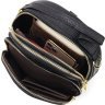 Маленька жіноча сумка-рюкзак із якісної шкіри чорного кольору Vintage (20690) - 6