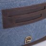 Мужская синяя сумка-мессенджер из ткани с кожаным клапаном бренда Tarwa (19864) - 4